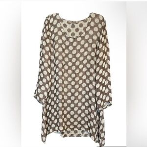 Large Polka Dot Flax Linen Dress